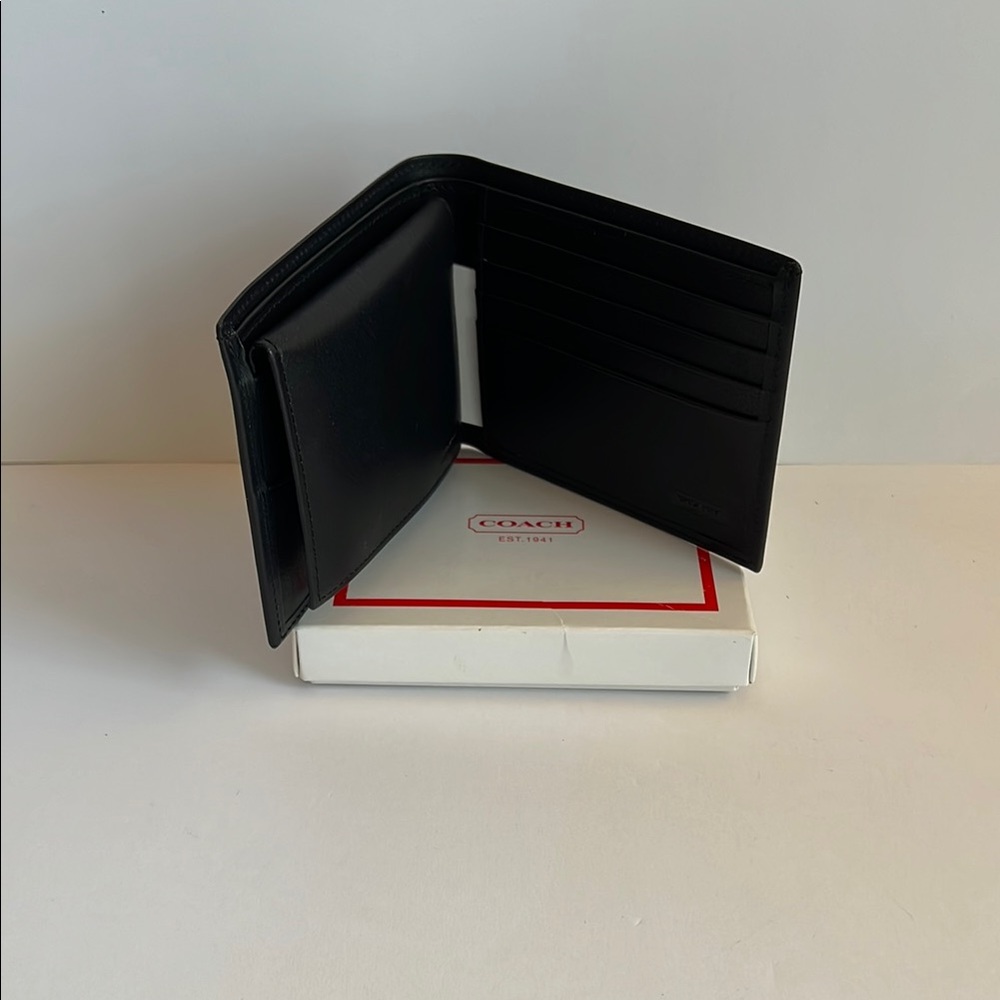 Men's 3 Way Coach Black Wallet / Card Holder